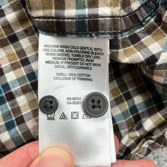 Columbia Rapid Rivers Shirt Mens Medium Multicolor Long Sleeve Plaid Casual Fish - Picture 4 of 10